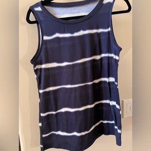SHEIN Black and White Striped Tie Dye Tank
